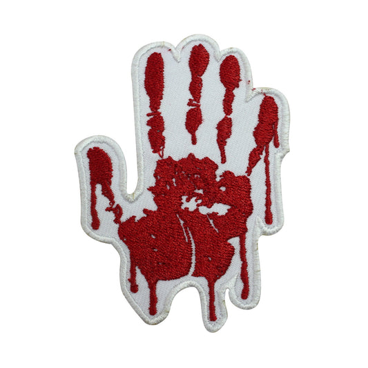 Blood Hands patch, funky Patch, Cool Patch Embroidered Iron on Sew on Patch Badge For Clothes etc. 8x5.5cm