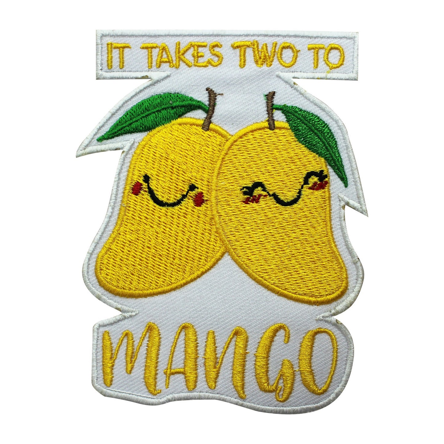 It takes two to Mango patch, funky Patch, Cool Patch Embroidered Iron on Sew on Patch Badge For Clothes etc. 10x8cm