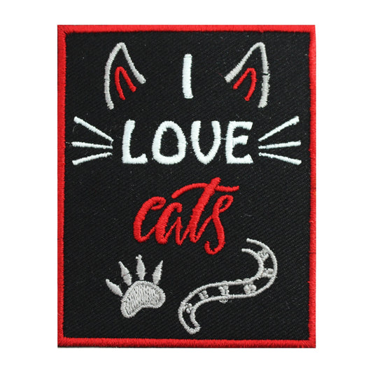 Love Cats patch, funky Patch, Cool Patch Embroidered Iron on Sew on Patch Badge For Clothes etc. 9x7cm