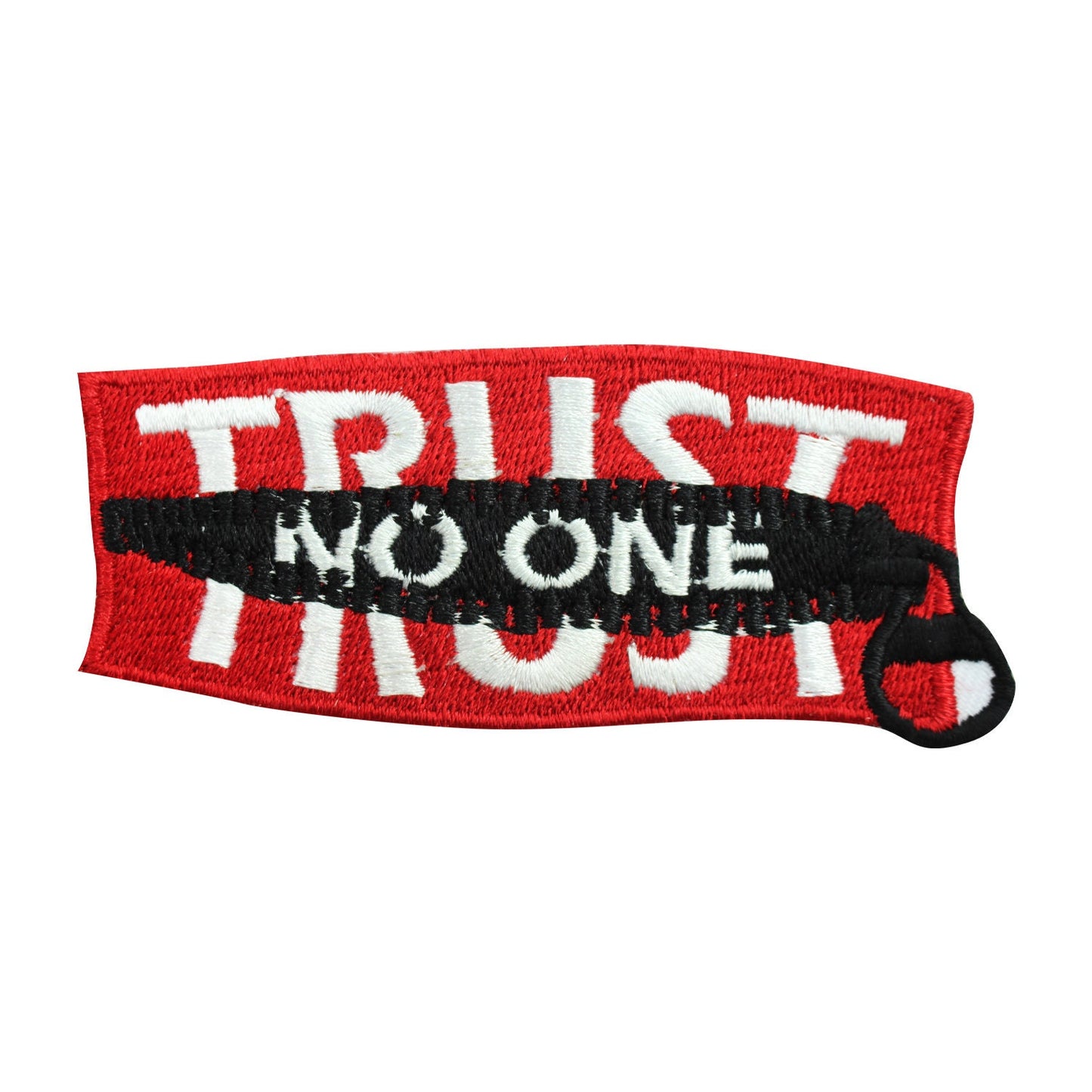 Trust no one patch, funky Patch, Cool Patch Embroidered Iron on Sew on Patch Badge For Clothes etc. 8.5x3.5cm