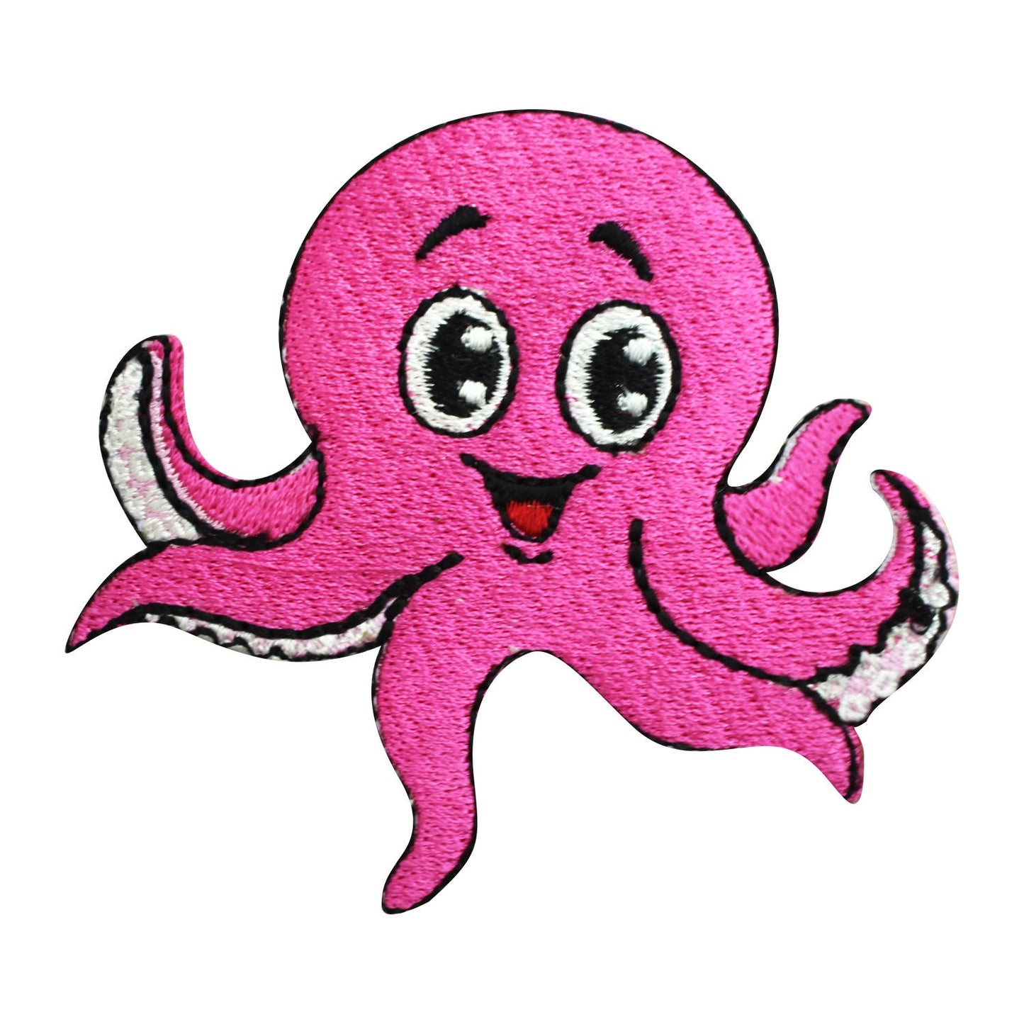 Octopus smiling patch, kids rhymes patch Embroidered Iron on Sew on Patch Badge For Clothes etc. 8x7cm