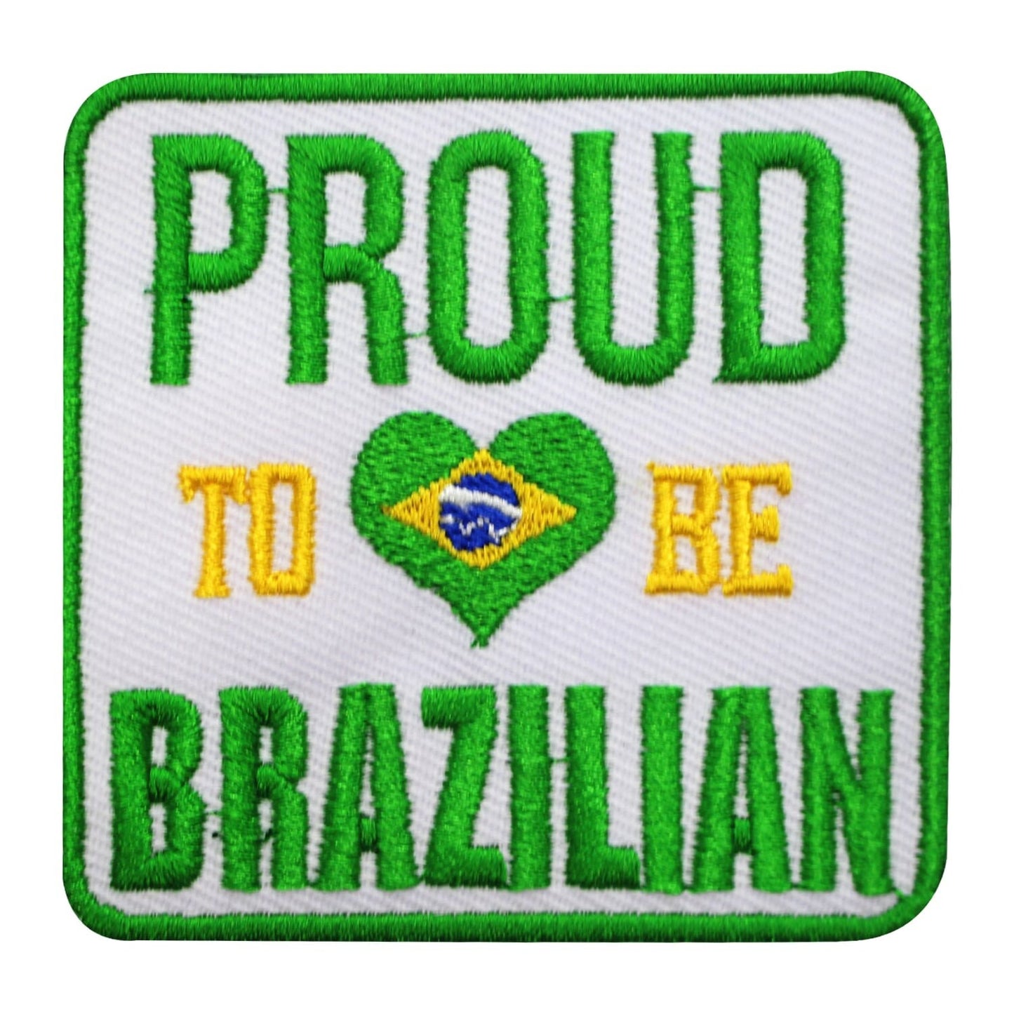 Brazilian Proud patch, Brazilian Flag patch Embroidered Iron on Sew on Patch Badge For Clothes etc. 7 cm