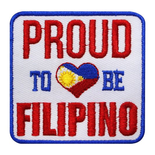 Filipino Proud patch, Filipino Flag patch Embroidered Iron on Sew on Patch Badge For Clothes etc. 7 cm