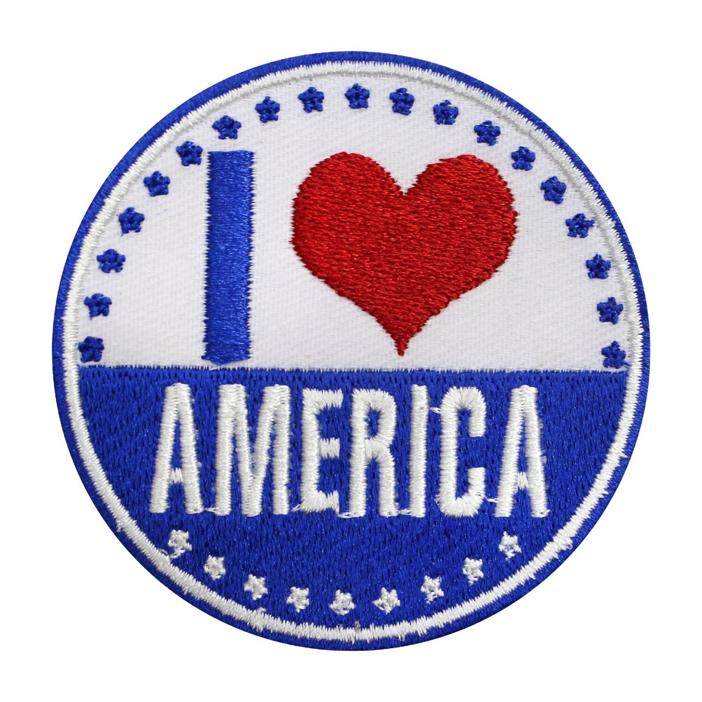 I love America patch, America Flag patch Embroidered Iron on Sew on Patch Badge For Clothes etc. 7 cm